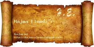 Hajma Elemér névjegykártya